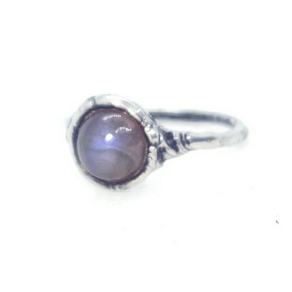 Purple Labradorite crystal ring size 7 - Picture 5 of 12